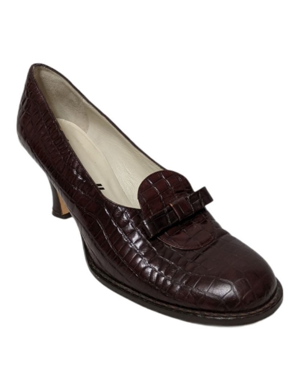 BETTYE MULLER Croc Embossed Leather Pumps 9.5
